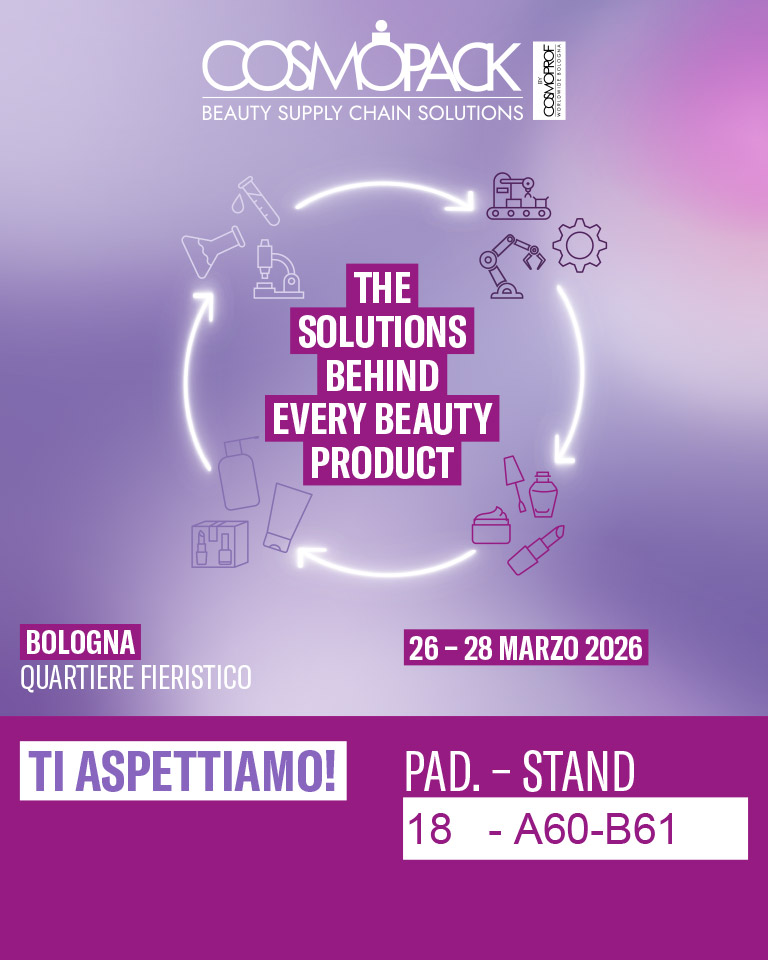 COSMOPACK 2026 - Padiglione 18 - Stand A60-B61 COSMOPACK 2026 - Padiglione 18 - Stand A60-B61